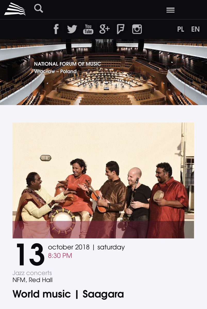 ghatamudupa's tweet photo. Poland! First concert with my team Saagara today at this beautiful, my favourite venue National Forum of Music, #Wroclaw. @saagaraofficial @NFM_Wro @PLCultureDelhi @IndiainPoland #India #Poland #saagara #ghatam #ghatamudupa #Jazz #ClassicalMusic #IndoJazz https://t.co/MANTN4BYX8