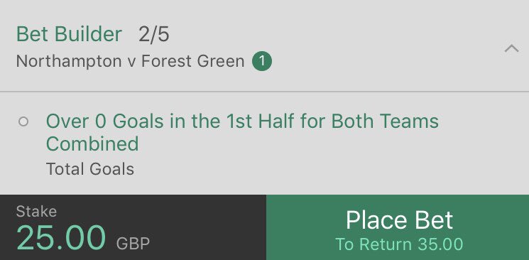 JR_Tipster's tweet photo. BET 1: £25-£100🔥

PRE MATCH

NORTHAMPTON VS FOREST GREEN

Over 0.5 FIRST HALF GOALS

£25➡️£35

We are AIMING TO HIT £100 TODAY! https://t.co/RdBJBns7k8