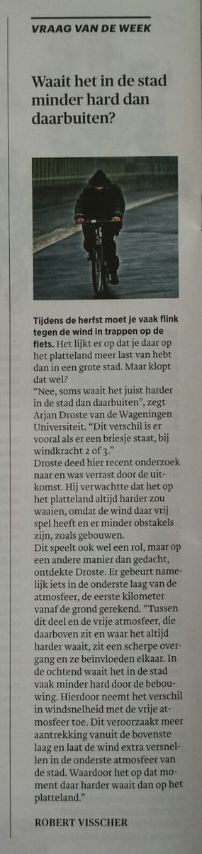 gjsteeneveld's tweet photo. Hoe zit dat eigenlijk met de #wind in de #stad? Vandaag legt @wur AIO Arjan Droste uit in @trouw https://t.co/ESeZZEUeYJ