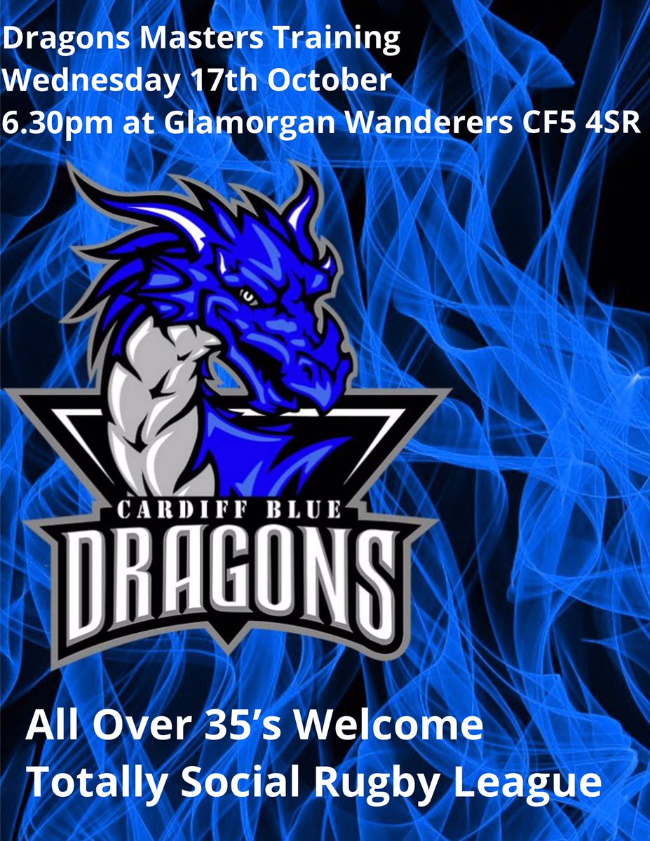 Join the #dragonfamily rugby league for over 35’s. Games already arranged. <a href="/WalesRugbyL/">Wales Rugby League</a> <a href="/MstrRugbyLeague/">Rugby League Masters</a> @SportCardiff