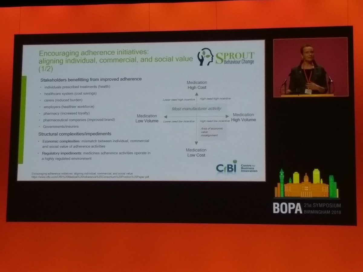 eRxPharmacist's tweet photo. #BOPA18 interesting observation from @SproutBehaviour that many oral adherence interventions funded by #Pharma but as high cost SACT goes generic less incentive to invest! https://t.co/UqF5wxgpcm