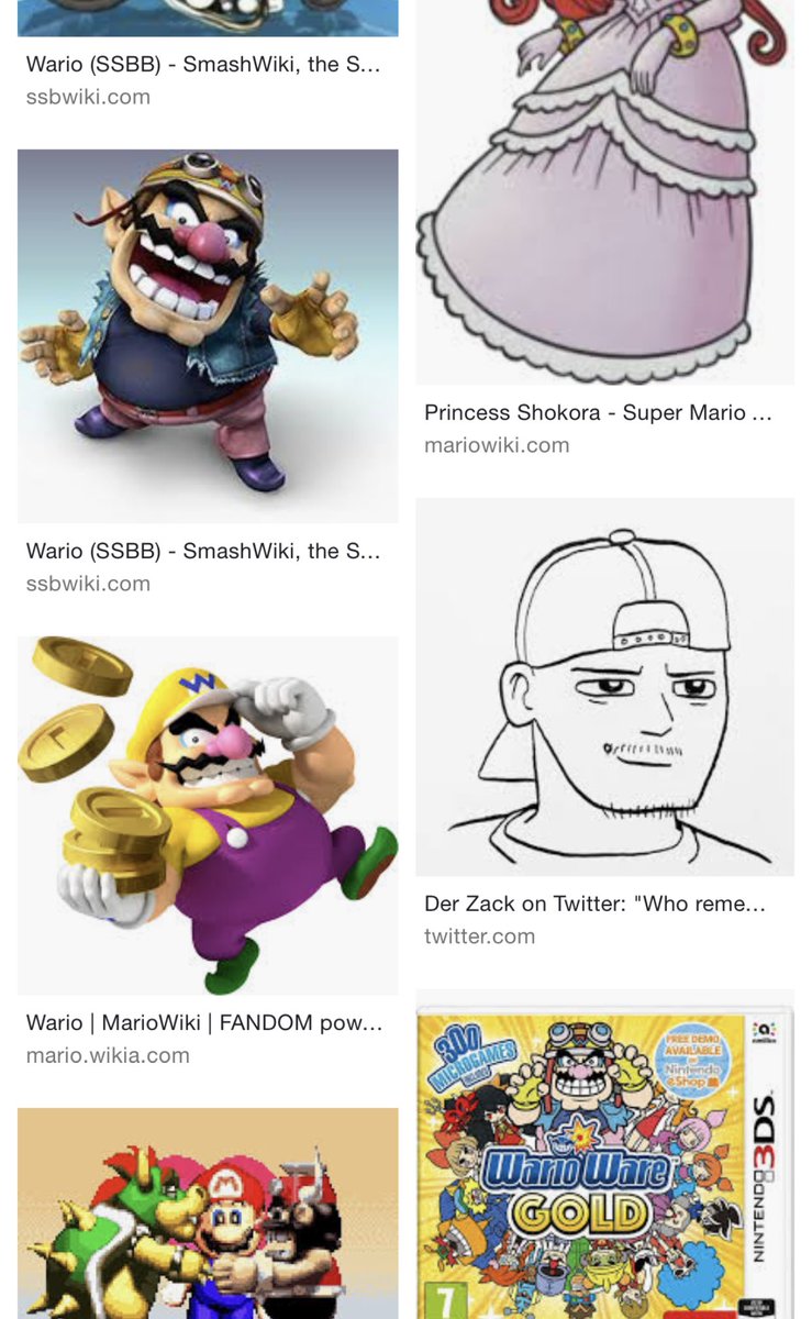 @auberginenasu @williamzwood I agree with this too! They are visually similar stinky men who are greedy in their own ways. Also wanna point out this is one of the top results when you image search wario and booster lol