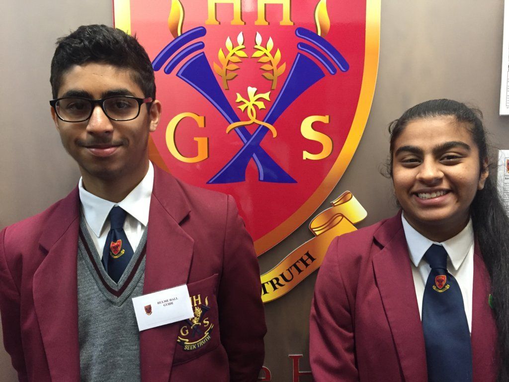 HulmeHallGS's tweet photo. Our guides are here #smartandsmiling and looking forward to taking you on a tour of our fabulous school. We will be here until 12noon today! #OpenDay2018 #ProudOfOurSchool https://t.co/bJ17XHKL9v