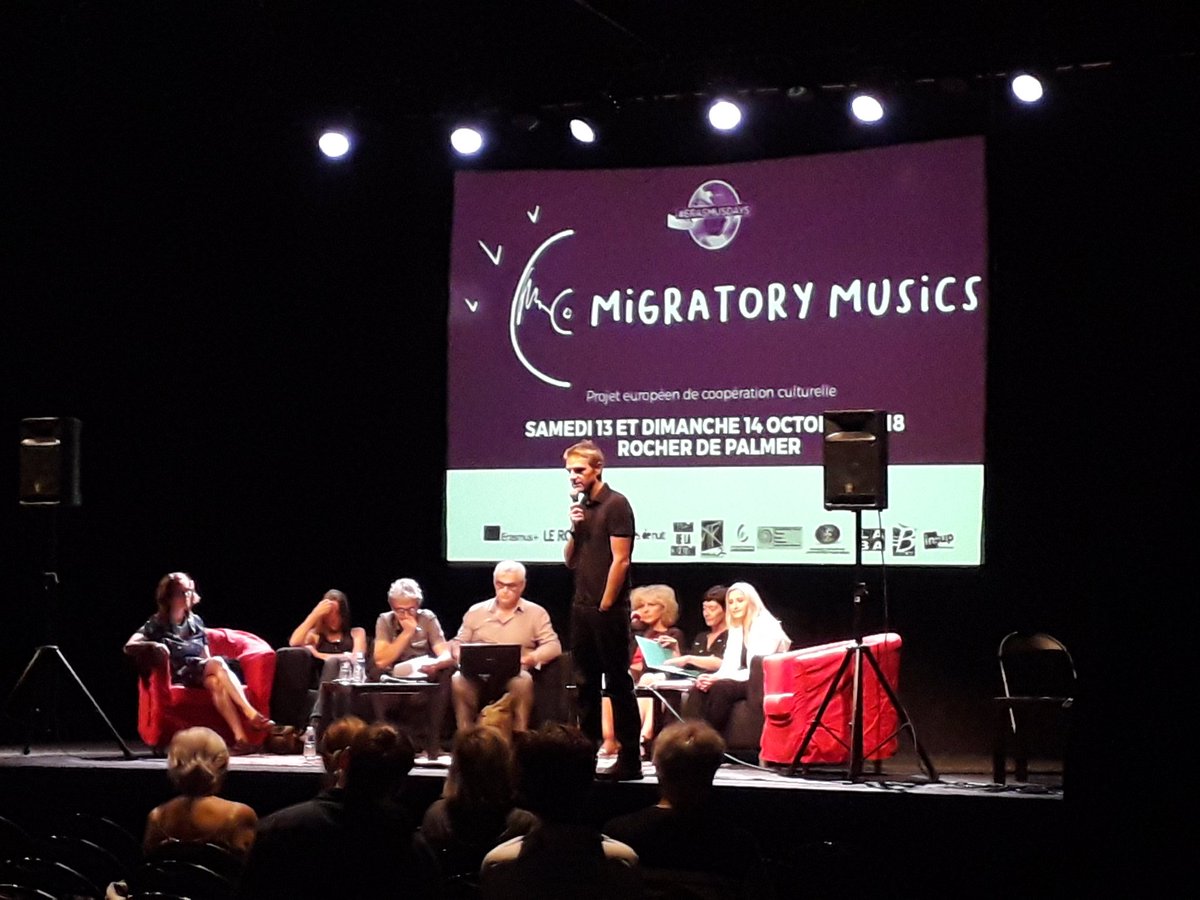 Le_LABA's tweet photo. La conférence #ErasmusDays dans le cadre du projet #MigratoryMusics vient de commencer au @RocherdePalmer avec @ErasmusplusFR. https://t.co/rjsuL3PX9d