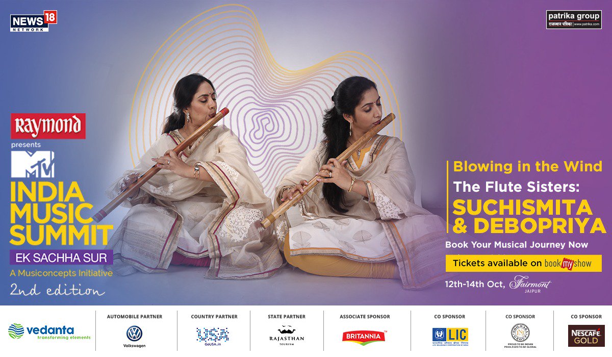 For @Debopriya10 and <a href="/Suchismitaflute/">Suchismita Chatterji</a> , the flautist sisters , flute is life. Start your morning with the melodies of their flutes only at the #MTVIndiaMusicSummit2018, 14th Oct, <a href="/FairmontJaipur/">Fairmont Jaipur</a> ​ Book your tickets now: bit.ly/2ouoDaZ