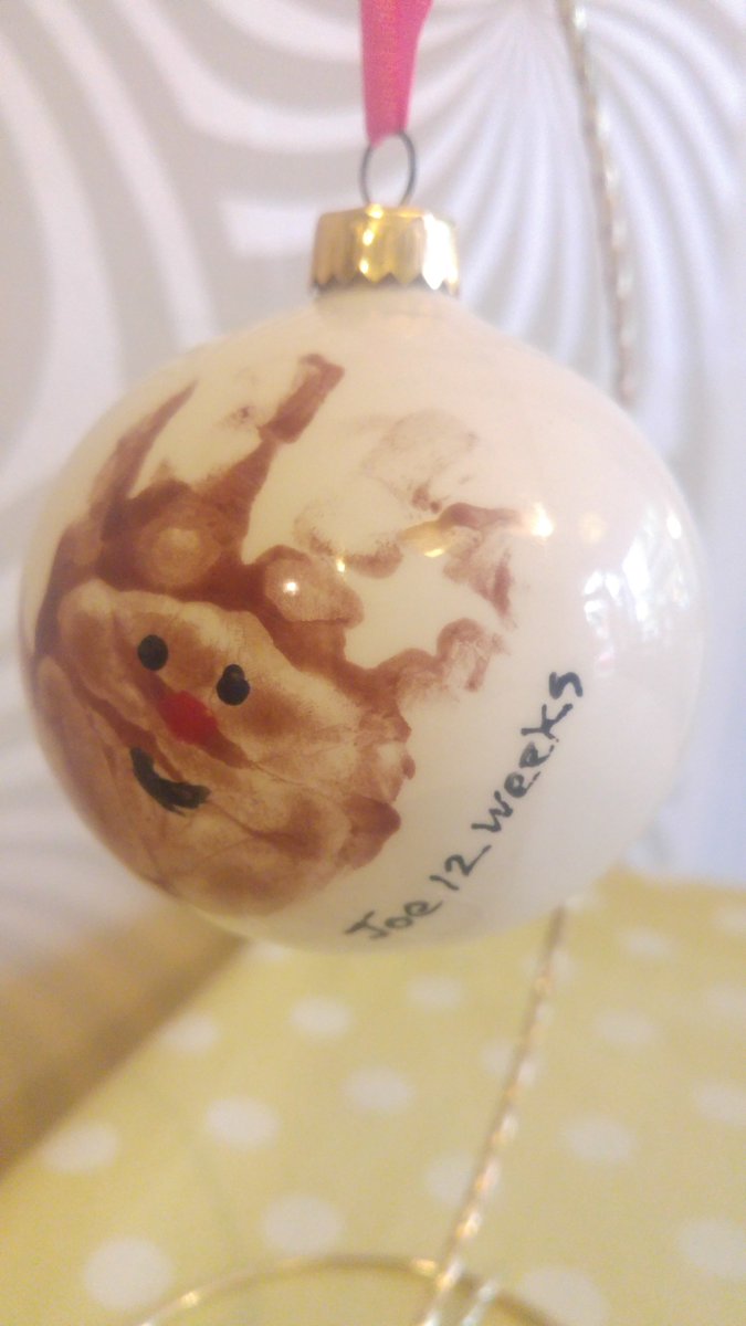 baby handprint bauble