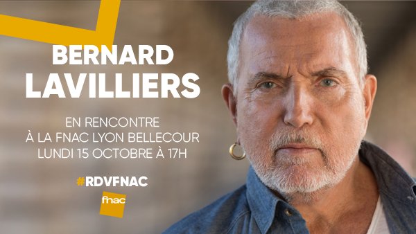 Fnac's tweet photo. #RDVFnac ✍ : Rencontrez Bernard Lavilliers à la Fnac Lyon Bellecour lundi 17h, à l'occasion de la sortie de son livre, " Je n'ai pas une minute à perdre, je vis " aux éditions @lecherchemidi ☺ >> https://t.co/widNzg1vcx https://t.co/Qzb2QW2tKo