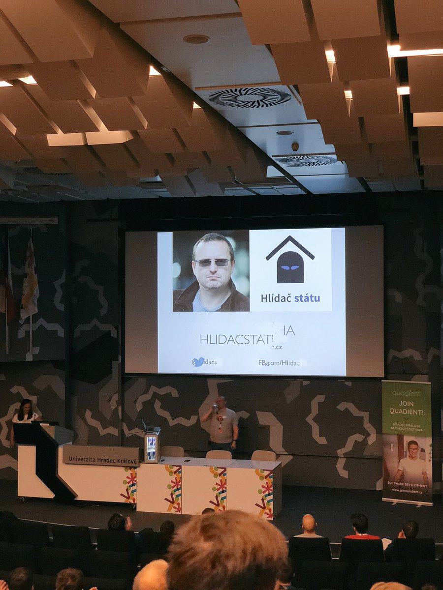 barcanec's tweet photo. Kde bere finance @michalblaha na @HlidacStatu? “Mám tu svobodu a platím si to sám! Ale od loňska můžete přispět i vy.” #barcampHK #barcamphradec @barcamphradec https://t.co/hcc9P6Tqs3