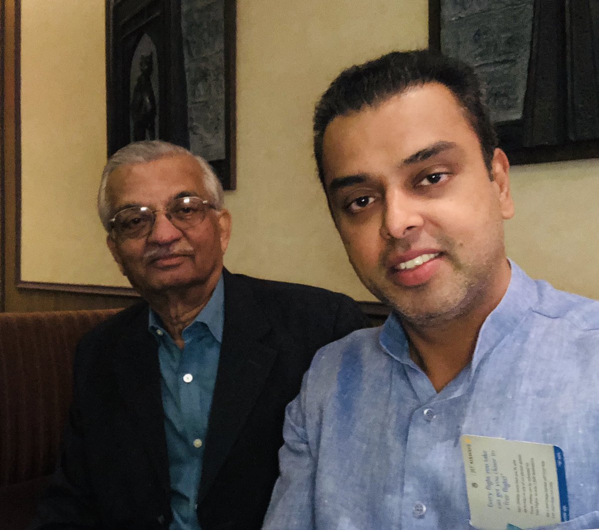 Anil Kakodkar seated alongside Milind Deora reflecting on India's nuclear program in 2018.