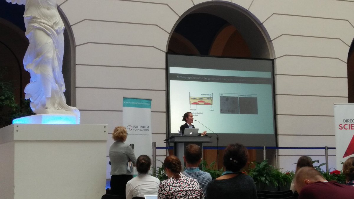 MirowskaK's tweet photo. Wow, @AgaPastula presents the top quality research on the role of myofibrovlasts in tumor initiation. Finally someone who can answer affirmatively to family member's question "So are you trying to cure cancer in your research?" #SPP2018 https://t.co/fmXrSDUw2N