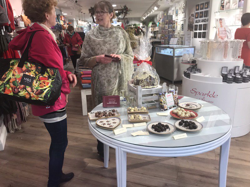 Quick, before they disappear! Delicious truffles by Greens Cottage at the Kilkenny Shop Ennis. Eat my Sho food trail until 1pm.  #EnnisFoodFestival #localfood #Ennis #clare @GreensCottage @KilkennyShop