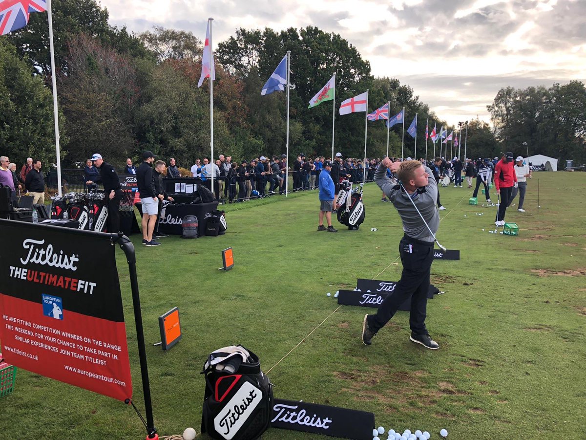 TitleistEurope's tweet photo. More happy golfers @europeantour #BritishMasters #UltimateFit today hitting next to @titleist Ambassador and @rydercupteameurope winning vice captain @robertkarlssongolfer https://t.co/7zQX6bbey6