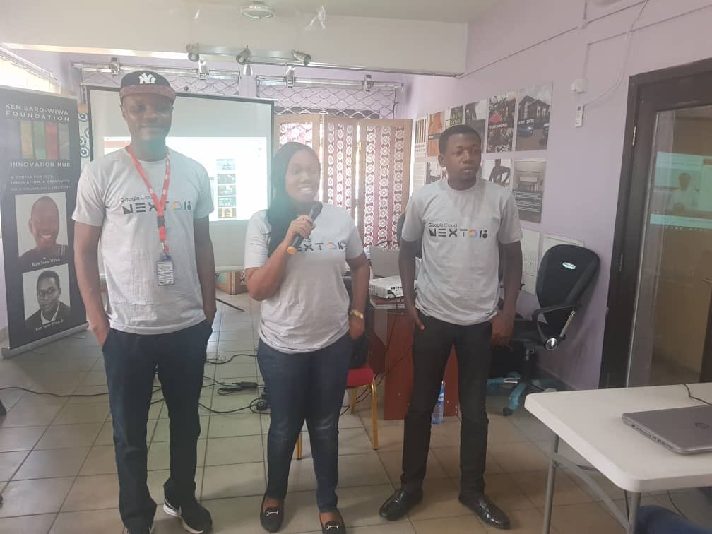 KSIHub's tweet photo. Say hello to the leaders of the Google Cloud Developer Community in Port Harcourt.
@Ginowinne @gloriaojuks @philipobiorah https://t.co/HzBwkWbZoA