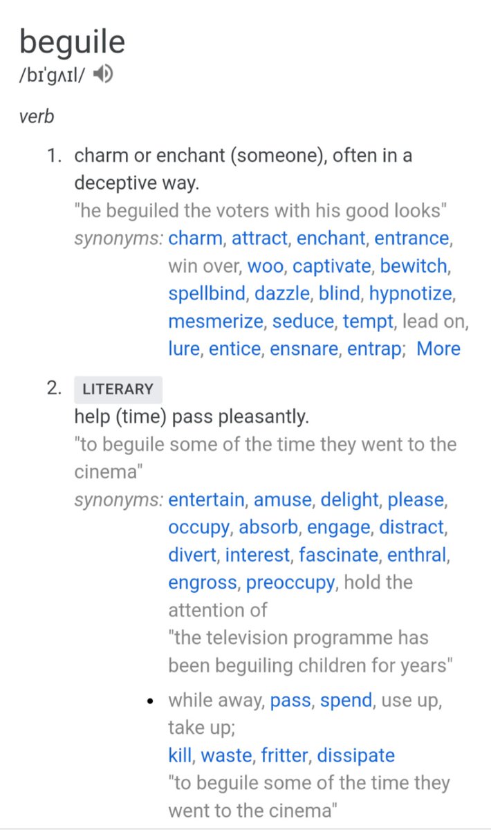 WordZoned's tweet photo. Beguile :  charm someone in a deceptive way
#wordoftheday #wordzoned https://t.co/mwilbDNDCk
