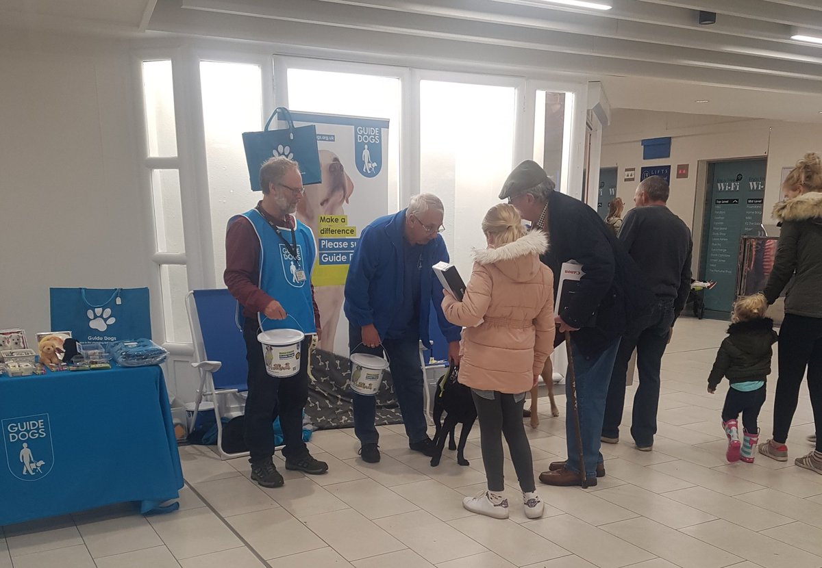 FundraisingDog's tweet photo. Busy morning in the Darwin Centre #Shrewsbury Loads of people meeting our #guidedogs Callie and Alice #GuideDogsWeek Find out whate we do, #donateanhour #fundraising https://t.co/aLCeXqvcGT