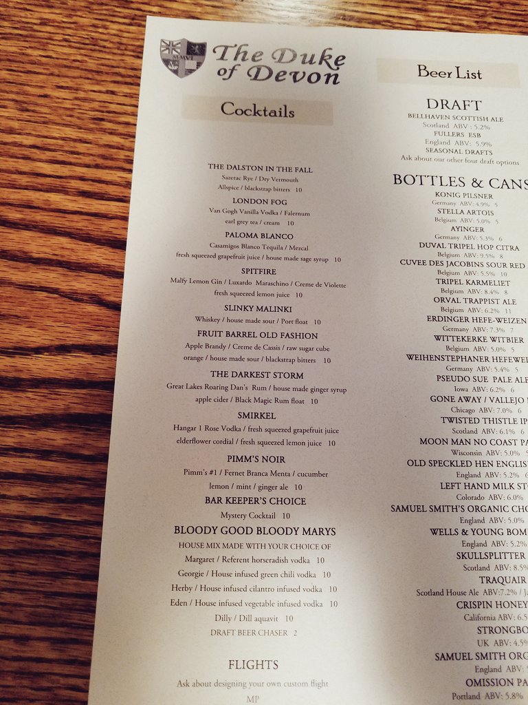 Alamagoozlum's tweet image. #cocktailmenu from a place close to my office. They do good work. I want to give the Spitfire a go at home.
