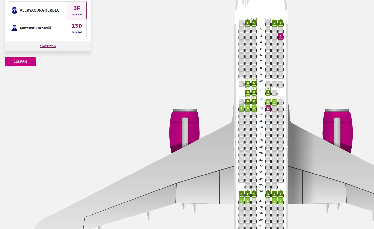 Airbus a320 Wizz Air схема