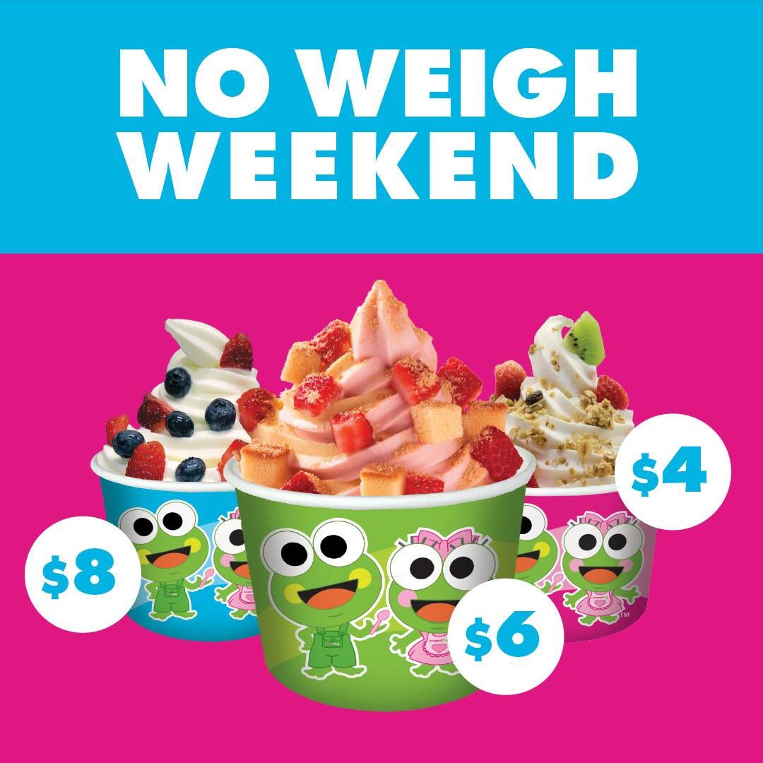 sweetfrogwmspt's tweet photo. If you like NO WEIGH WEDNESDAY you’re gonna LOVE NO WEIGH WEEKEND! October 13-14 Saturday &amp; Sunday it’s The Great Pumpkin Party! No Weigh Weekend $4, $6, $8 cups when you mention the post at the register before paying. Cannot be combined with any other offer. https://t.co/tnDwPTHZ2s