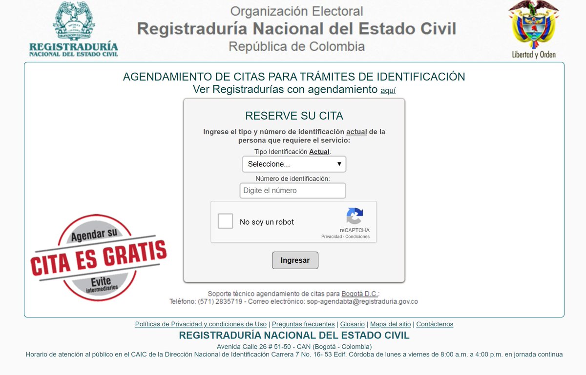 Citas registraduría