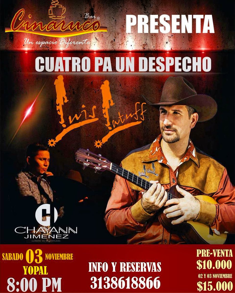 turcolatuff's tweet photo. 🙋QUIEN DICE PRESENTE? 🇻🇪🎤💞🎶🇨🇴 Linda tierra del llanero al fin nos encontraremos 🙋 pa cantar y compartir mi humilde canto llanero 🔊🎤 con tu gente criolla y sana 💓 3 de noviembre nos vemos 👏  CINARUCO BAR YOPAL pa que nos emparrandemos 😉... 🙋...🎶🍻 https://t.co/6J5bCXmc3i