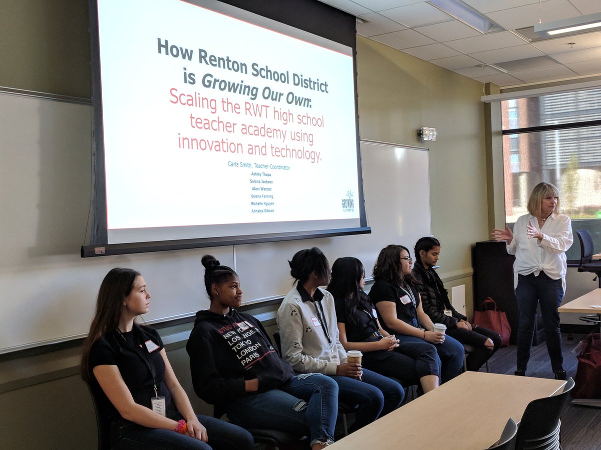 EricHougan's tweet photo. 6 @Renton_Schools Teacher Academy students spending their Saturday sharing their voice, experiences & insights at @CentralWashU's #TeachingEquityisCentral Conference.
#StudentVoice @EducatorsRising #equity #RentonPride https://t.co/qKEWVZklUs