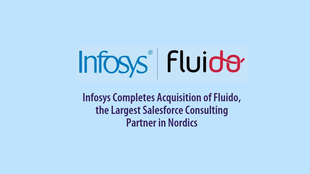 Infosys's tweet photo. Today, we completed the acquisition of Fluido, the leading #Salesforce advisor and #cloud #consulting partner in #Nordics. Read the press release here: https://t.co/SLt4yaH4nN https://t.co/OBxvrxQdDY