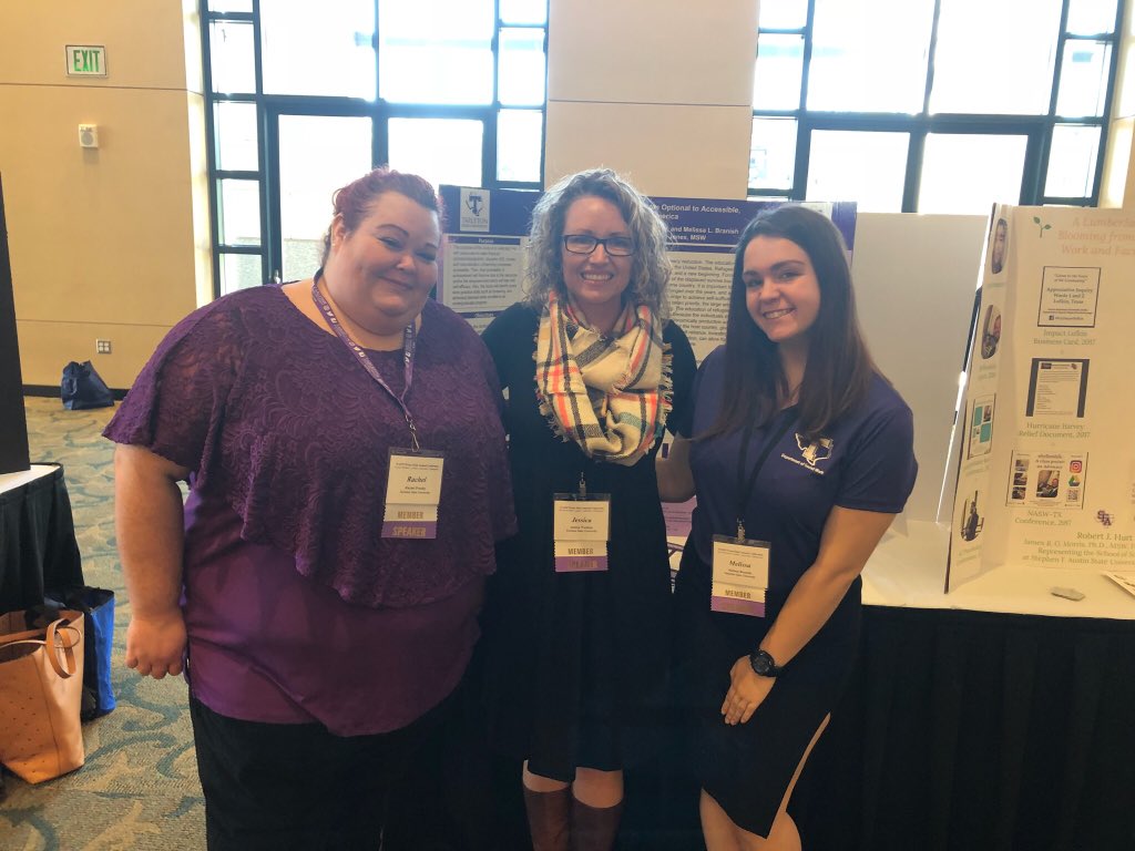 Day 3 of @NASWTX, I could not be more proud of our team for taking 2nd place in the BSW student poster presentation and highlighting some very important research! #bleedpurple @TarletonSOCW @tarletonstate #socialworkstudents @DrNJonesTSU @realsocialwork @DrFeMurray