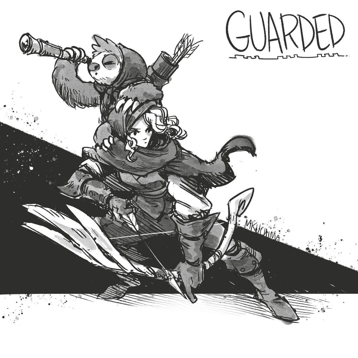 #Inktober Day 13! Guarded! 