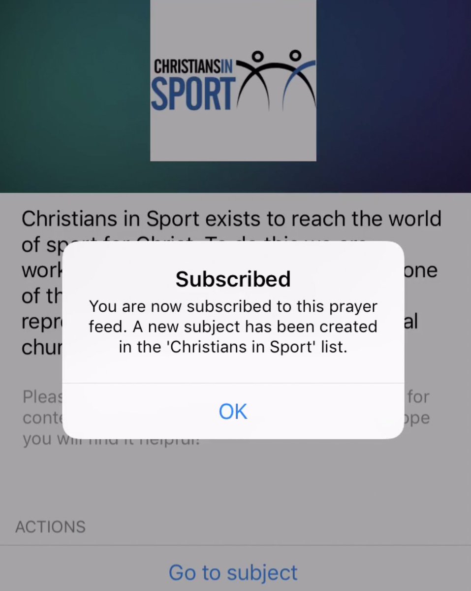 CIS_UK's tweet photo. Using @PrayerMate is easy and helps you pray every day for things you care about.
1️⃣Download the Prayer Mate app
2️⃣Subscribe to the Christians in Sport feed
3️⃣Join us in praying for the world of sport
#PrayPlaySay https://t.co/FCGVf5MWer