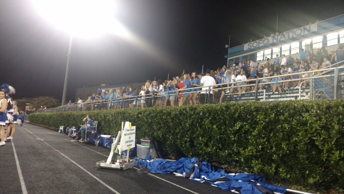 Had some fun shooting our t-shirt cannon last night!