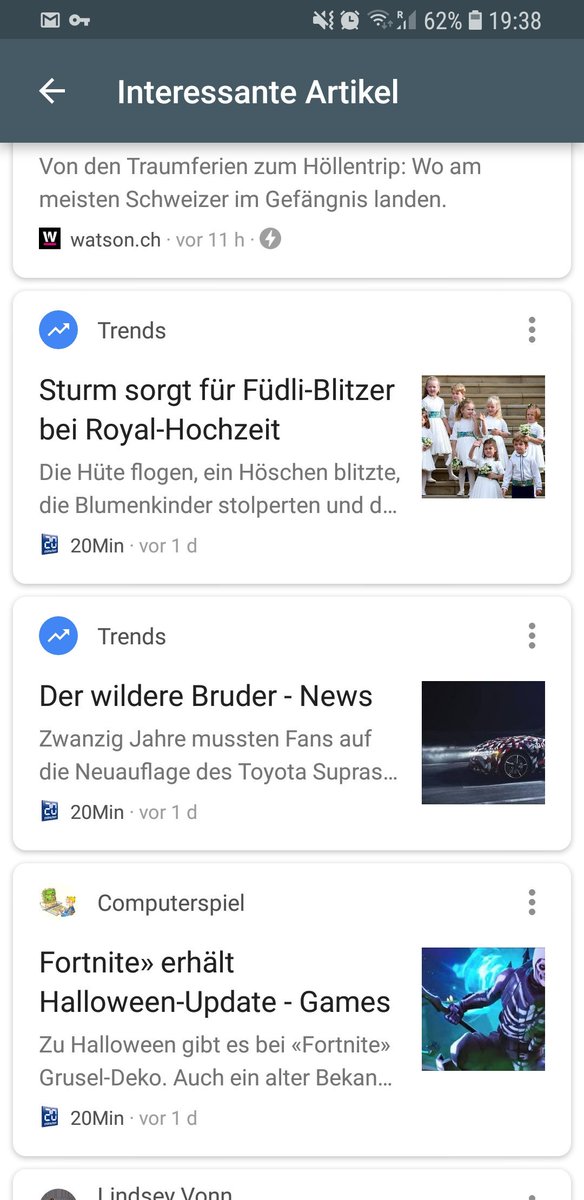 lonelyPorterCH's tweet image. Find ich schade, das der #googleFeed so unspezifisch ist, sonst würde ich fortnite und so royalen Klatsch direkt rausfiltern^^