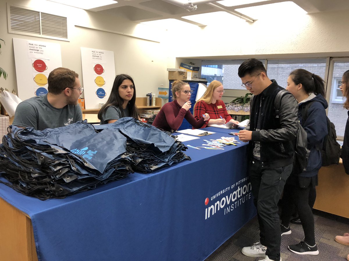 ktucky's tweet photo. Early morning signups at the Pitt Innivation Institute IBM Hackathon! #hackaton #Entrepreneurship #changetheworld https://t.co/pbyRM7pKBl