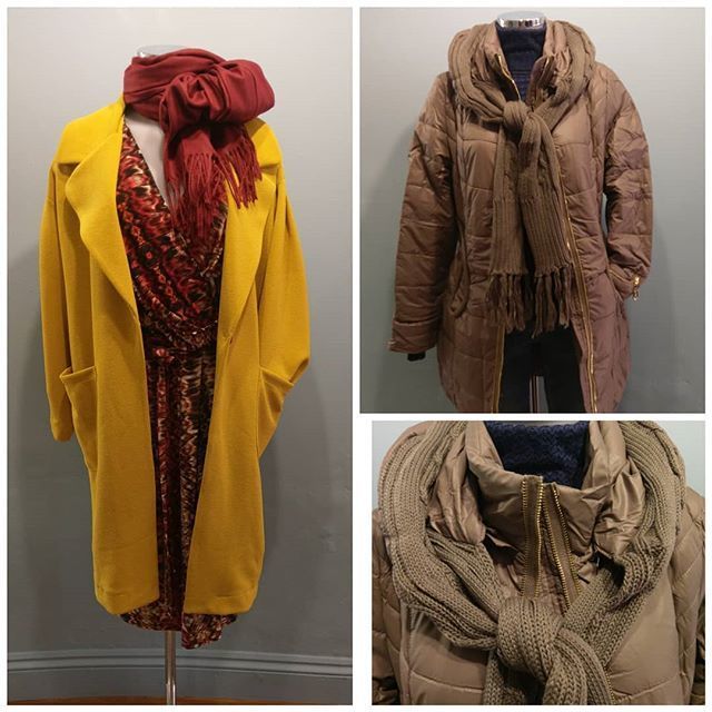 TheStoreSax's tweet photo. Hereβs a couple of contrasting coats for you. Mustard crepe duster coat Β£35. Taupe puffa coat with removable hood & integrated scarf Β£42. It will be coat weather before we know it! #soonbecoatweather #youwillneedacoatsoon #puffacoat #dustercoat https://t.co/ox73uFyEfl