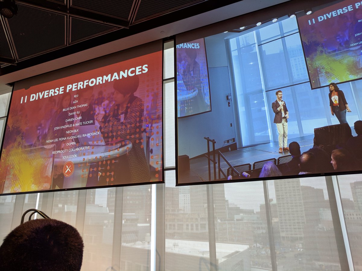 Nerdwiththehat's tweet image. There&apos;s 11 awesome diverse performances today and tomorrow, and a participant-led unconference. @MITHackingArts #HackingArts2018