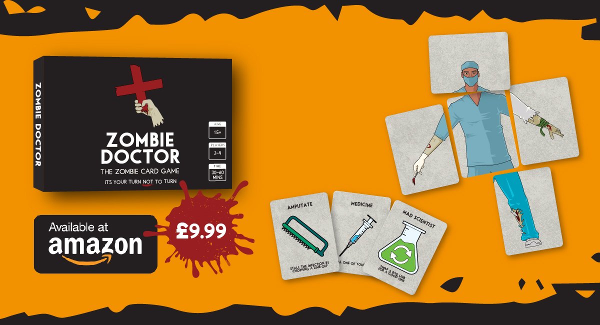 GimmeGamesNow's tweet photo. ☠️🧟‍♂️Halloween special offer!🎃👻
https://t.co/kltj9Yykfd
For a limited time, you can get Zombie Doctor for £9.99 on Amazon (usually £12.99).
If you want a gruesomely fun card game this Halloween, check it out!
#halloween #amazon #deal #horror #boardgames https://t.co/7X7U0TAdh6