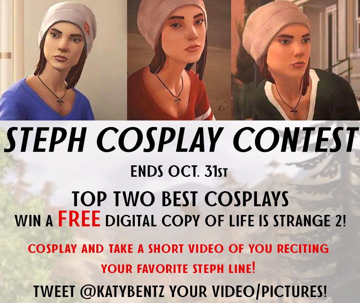 KatyBentz's tweet photo. STEPH COSPLAY CONTEST!
Wanted to do something fun for you all since I'll be gone a lot this month!
Make sure to follow the rules to be considered! β€β€β€β€
@LifeIsStrange @LISFansDotCom
@SquareEnix
#LifeIsStrange #LifeisStrange2 #Twitch #Cosplay #RT #LifeIsSteph #Stephgingrich https://t.co/8kTO9nxKnz