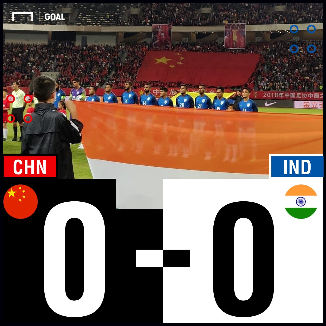 Goal_India's tweet photo. FT: China PR 🇨🇳 0-0 India 🇮🇳 

Your take on the result?

Match Report: https://t.co/iw6JybRfDV

#CHNvIND #IndianFootball #BackTheBlue https://t.co/nTQe7kGzGR