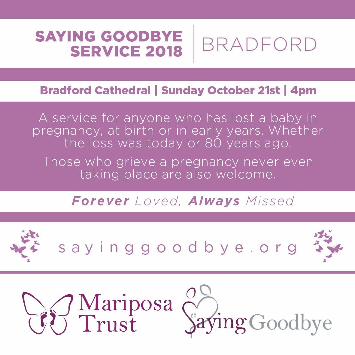 SayingGoodbyeUK's tweet photo. A week on Sunday we are holding our Yorkshire Saying Goodbye Service - All welcome #Bradford #SGService https://t.co/XXoQokvxuz