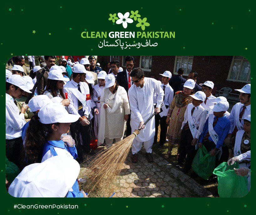ImranKhanPTI's tweet photo. Today I launched our #CleanGreenPakistan campaign - a 4-pronged strategy for next 5 yrs: clean our air, our rivers, our land &amp; make Pak green through tree plantation drive. I want all our nation to be involved, esp youth &amp; children to lead from the front &amp; change ppl's mindsets https://t.co/DzsuQtnk8S