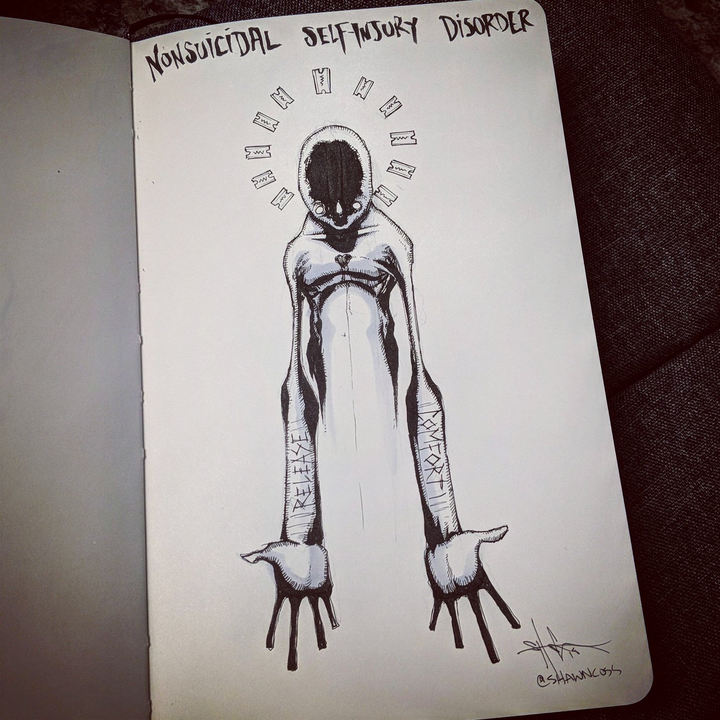 Shawn Coss on Twitter: "Non-Suicidal Self-Injury Disorder - Inktober