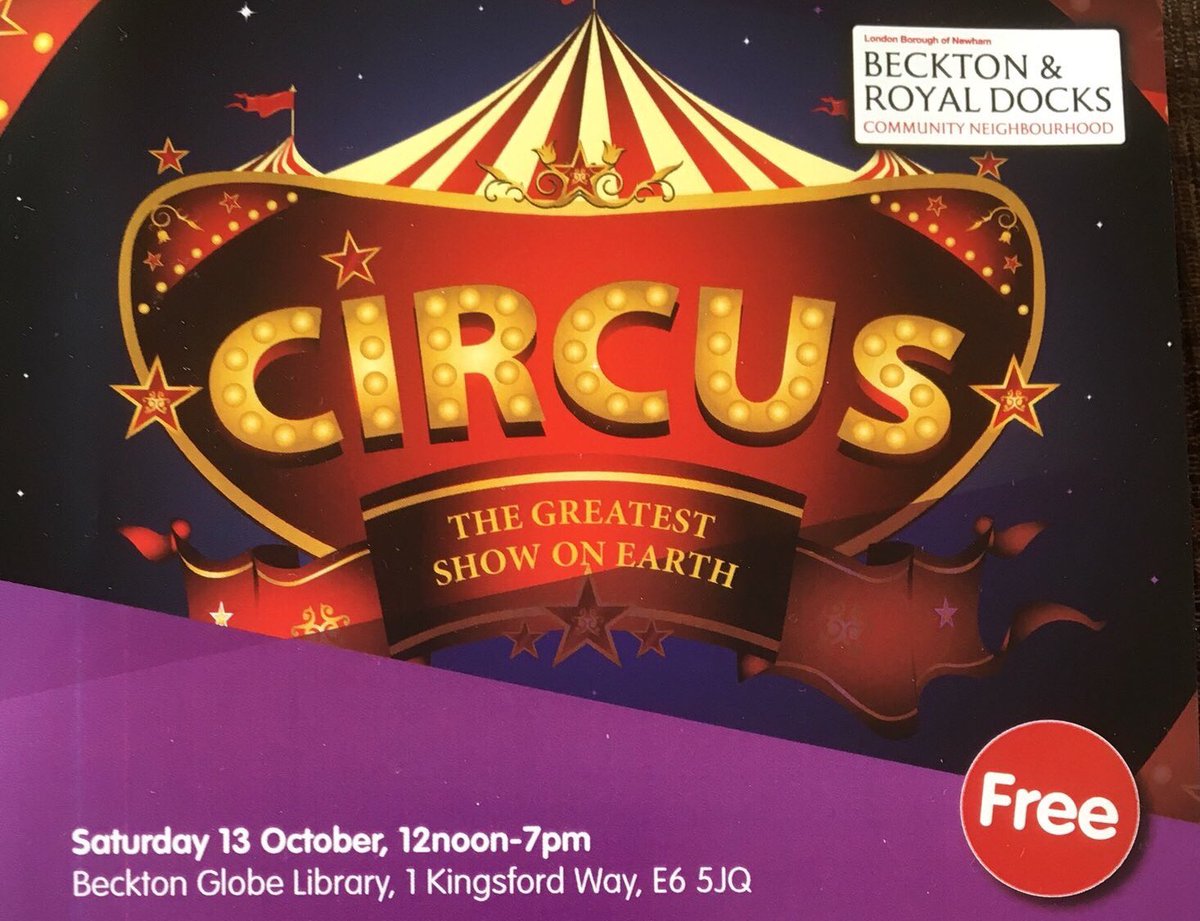 JamesAsser's tweet photo. It’s circus day all day at #Beckton Globe Library #BecktonLibrary https://t.co/TeV8HJZvDD