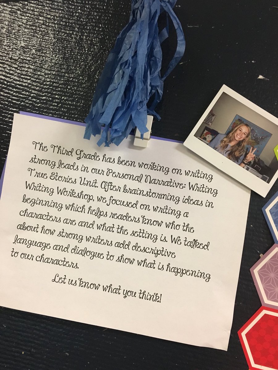 missus_iteach's tweet photo. First board of the year features #lucycalkins #writingtruestories unit of story Personal Narratives! @LucyCalkins https://t.co/fZijA2GWjW