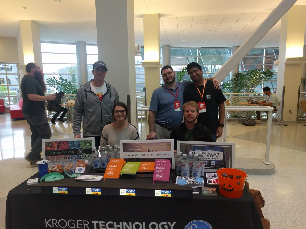 smcwhorter's tweet photo. Good group at the #OhioDevFest18 Kroger Technology booth #kroger https://t.co/yizYPT7ktA