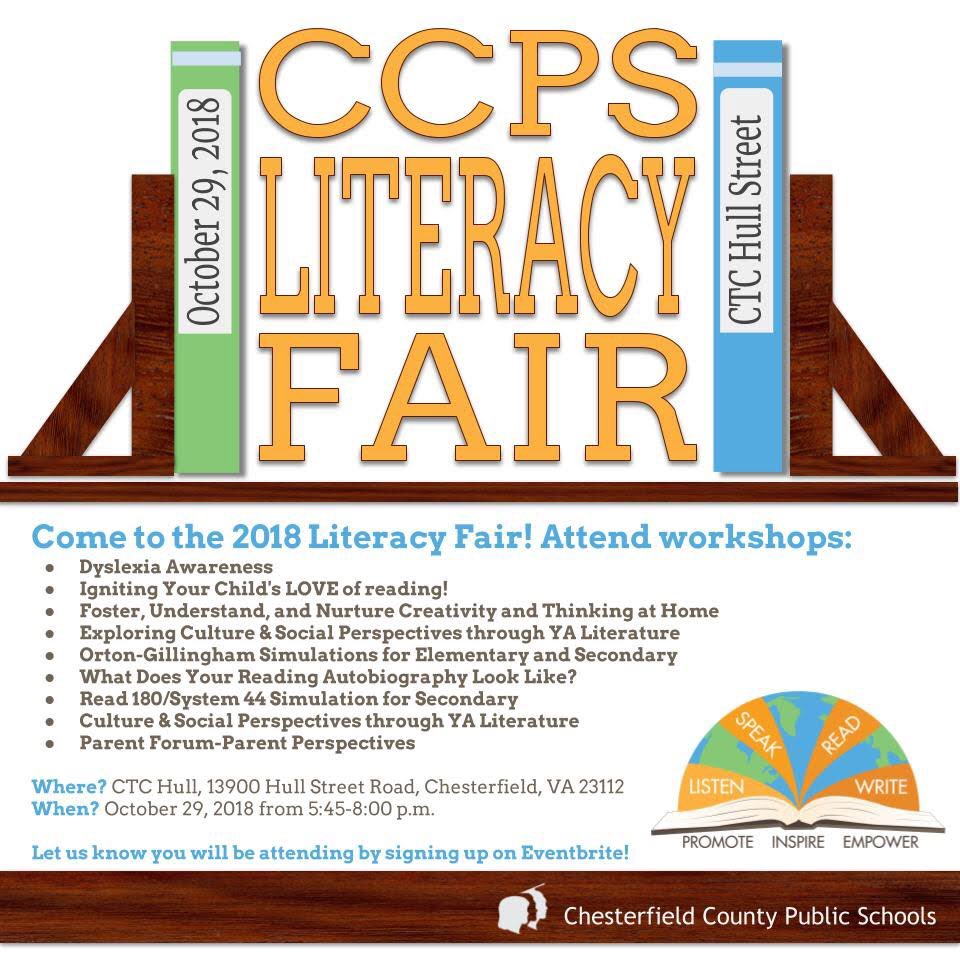 Do you want to support your child’s literacy learning? Come to the CCPS Literacy Fair! Sign up on Eventbrite! eventbrite.com/e/literacy-fai…