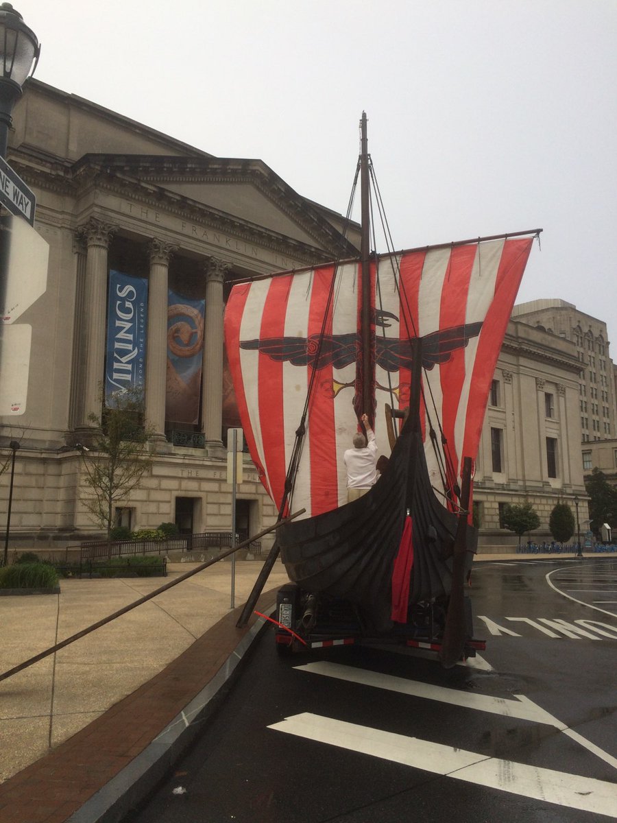 LEVikingShip1's tweet photo. Setting up at @TheFranklin for Viking Fest!! Looking for something to fill your Saturday? Come check out the new exhibit and say hi! #vikings #vikingship #thenorseman https://t.co/4RJ5fEqrh6