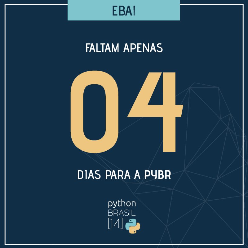 pythonbrasil's tweet image. Só mais 4 dias pra esse encontro maravilhoso! 😍😍
Venha simbora que Natal ta te esperando! #PyBR14 #PythonBR14
