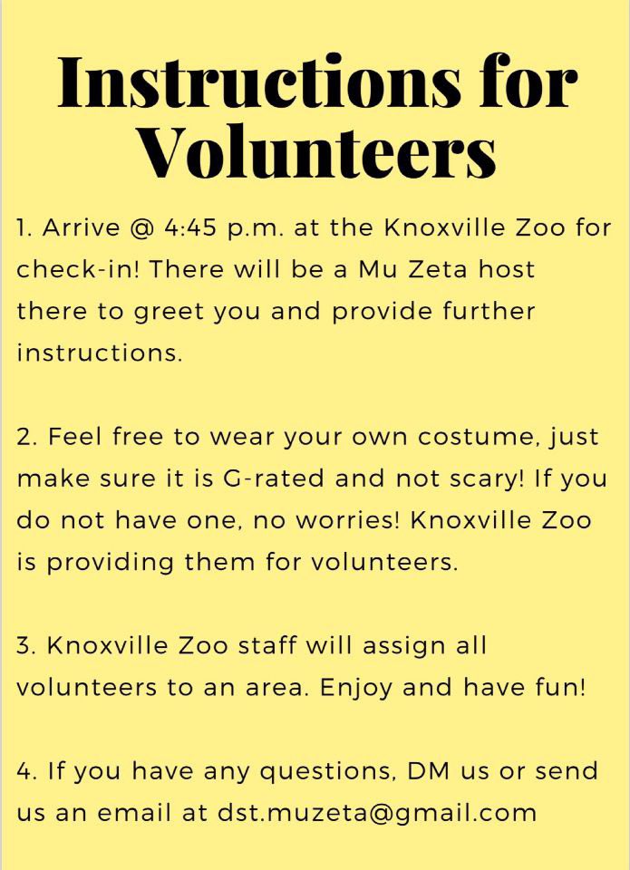 muzetadst's tweet image. But wait- there’s more!! Finish out Delta Week at Boo at the Zoo tonight! Register at goo.gl/forms/MH3kFVyp… and select “DST-UTK” under the drop down! #AdvancingDelta #MesmeriZingMuZeta #DeltaWeek #scholarshipsisterhoodservice