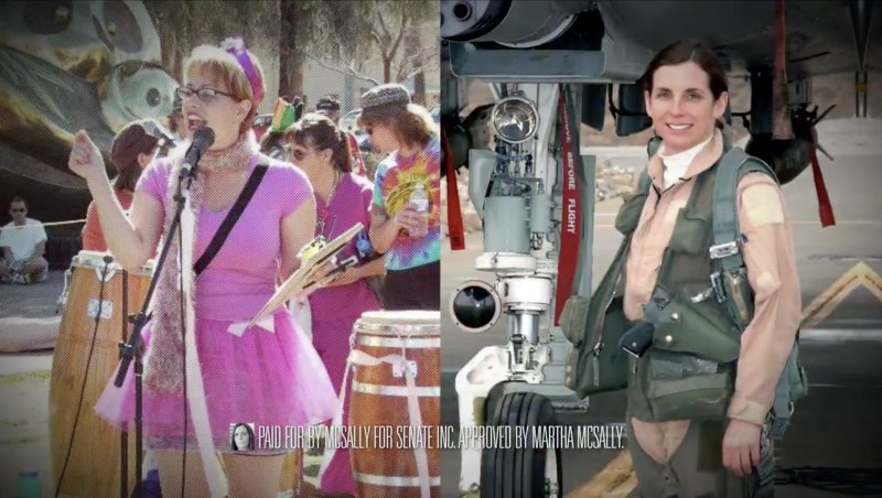 LadyRedWave's tweet photo. Here is an image of the 2 #AZ Senate candidates...

#McSally=Patriotic American Retired US Air Force Colonel #Rep

#Sinema= PinkTutu Wearing #Lib

THE CHOICE is quite stark &amp; simple.

#VoteMarthaMcSally 

GET OUT &amp; #VoteRedAZ
#VoteMcSally https://t.co/Lsv9HN9bu4