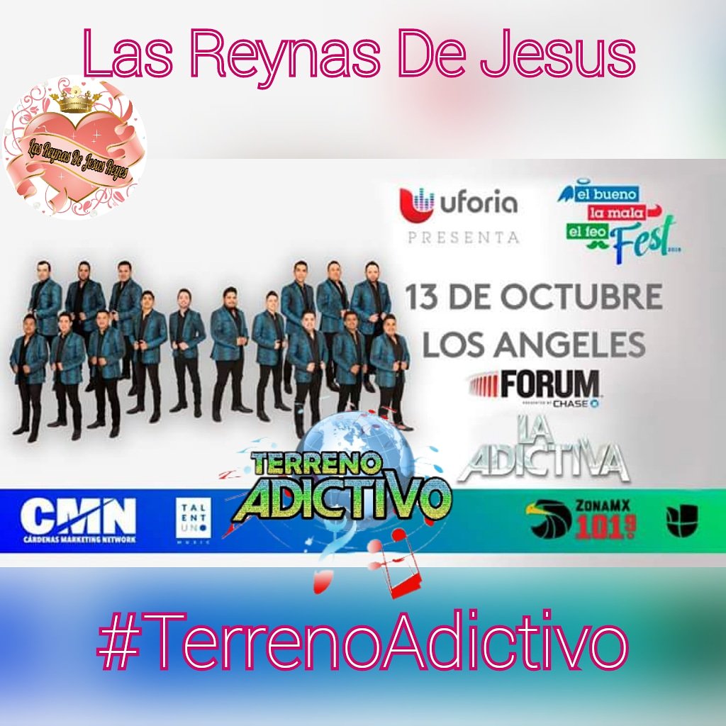 vane1_valencia's tweet photo. ATENCION!!! 📢📢
No te puedes perder!!!
Hoy 1⃣3⃣ de Octubre a #LaAdictiva 🎶 en #LosAngeles_CA. 🇺🇸
Para pasar una gran #NocheAdictiva 🎶♥ con todos sus exitos!!!
#EnPeligroDeExtincion💞🎶
#LRDJR👑
#BARRY
#TerrenoAdictivo🌎 https://t.co/G6kKCQ906l