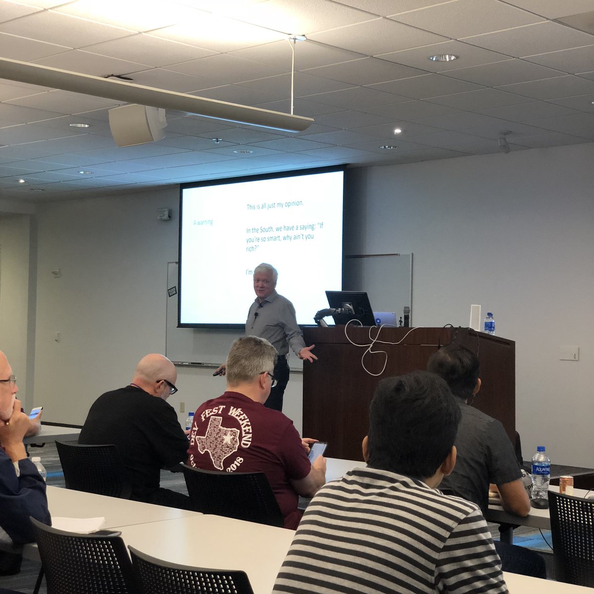 cbenard's tweet image. At #DevFestWeekend2018 with @WaterFausett and @vigroco listening to @billyhollis’s keynote.